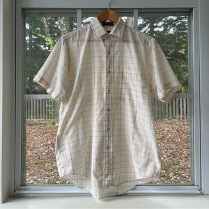 Evan Picone Cream Casual Button Down Shirt